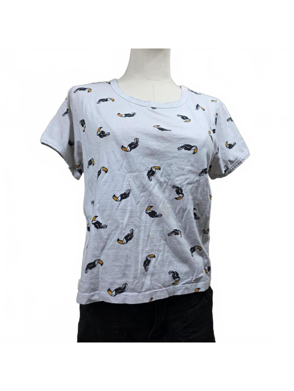 Love Peace & Lazy Days Toucan Print T-Shirt